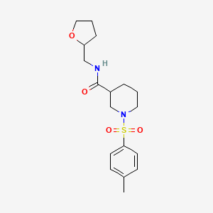 molecular formula C18H26N2O4S B4119068 1-[(4-methylphenyl)sulfonyl]-N-(tetrahydro-2-furanylmethyl)-3-piperidinecarboxamide 