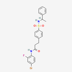 molecular formula C23H22BrFN2O3S B4119070 N-(4-bromo-2-fluorophenyl)-3-(4-{[(1-phenylethyl)amino]sulfonyl}phenyl)propanamide 