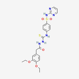 molecular formula C23H26N6O5S2 B4119073 2-[(3,4-diethoxyphenyl)acetyl]-N-{4-[(2-pyrimidinylamino)sulfonyl]phenyl}hydrazinecarbothioamide 