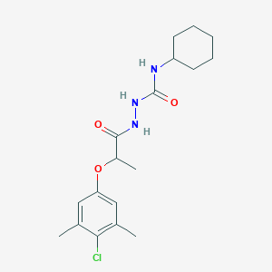 molecular formula C18H26ClN3O3 B4119086 2-[2-(4-chloro-3,5-dimethylphenoxy)propanoyl]-N-cyclohexylhydrazinecarboxamide 