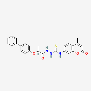 molecular formula C26H23N3O4S B4119097 2-[2-(4-biphenylyloxy)propanoyl]-N-(4-methyl-2-oxo-2H-chromen-7-yl)hydrazinecarbothioamide 