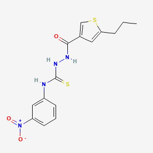 molecular formula C15H16N4O3S2 B4119106 N-(3-nitrophenyl)-2-[(5-propyl-3-thienyl)carbonyl]hydrazinecarbothioamide 