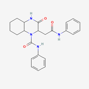molecular formula C23H26N4O3 B4119112 2-(2-anilino-2-oxoethyl)-3-oxo-N-phenyloctahydro-1(2H)-quinoxalinecarboxamide 