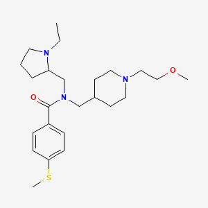 molecular formula C24H39N3O2S B4119113 N-[(1-ethyl-2-pyrrolidinyl)methyl]-N-{[1-(2-methoxyethyl)-4-piperidinyl]methyl}-4-(methylthio)benzamide 