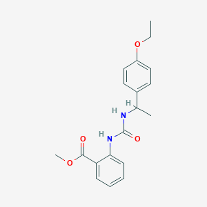 molecular formula C19H22N2O4 B4119121 methyl 2-[({[1-(4-ethoxyphenyl)ethyl]amino}carbonyl)amino]benzoate 
