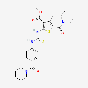 molecular formula C25H32N4O4S2 B4119125 methyl 5-[(diethylamino)carbonyl]-4-methyl-2-[({[4-(1-piperidinylcarbonyl)phenyl]amino}carbonothioyl)amino]-3-thiophenecarboxylate 