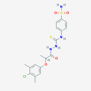 2-[2-(4-chloro-3,5-dimethylphenoxy)propanoyl]-N-(4-sulfamoylphenyl)hydrazinecarbothioamide