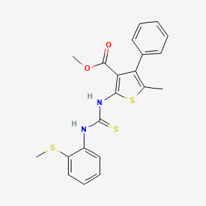molecular formula C21H20N2O2S3 B4119149 methyl 5-methyl-2-[({[2-(methylthio)phenyl]amino}carbonothioyl)amino]-4-phenyl-3-thiophenecarboxylate 