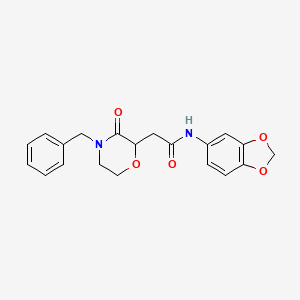 N-1,3-benzodioxol-5-yl-2-(4-benzyl-3-oxo-2-morpholinyl)acetamide
