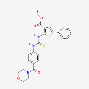 molecular formula C25H25N3O4S2 B4119163 ethyl 2-[({[4-(4-morpholinylcarbonyl)phenyl]amino}carbonothioyl)amino]-5-phenyl-3-thiophenecarboxylate 
