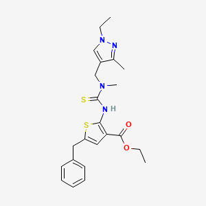 molecular formula C23H28N4O2S2 B4119167 ethyl 5-benzyl-2-({[[(1-ethyl-3-methyl-1H-pyrazol-4-yl)methyl](methyl)amino]carbonothioyl}amino)-3-thiophenecarboxylate 