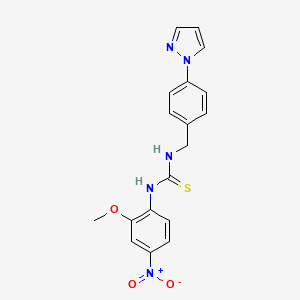 molecular formula C18H17N5O3S B4119172 N-(2-methoxy-4-nitrophenyl)-N'-[4-(1H-pyrazol-1-yl)benzyl]thiourea 
