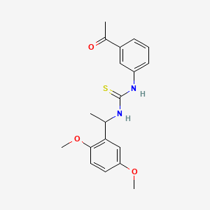 molecular formula C19H22N2O3S B4119251 N-(3-acetylphenyl)-N'-[1-(2,5-dimethoxyphenyl)ethyl]thiourea 