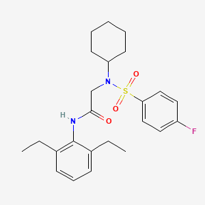 molecular formula C24H31FN2O3S B4119255 N~2~-cyclohexyl-N~1~-(2,6-diethylphenyl)-N~2~-[(4-fluorophenyl)sulfonyl]glycinamide 