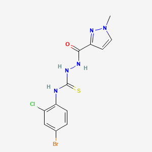 molecular formula C12H11BrClN5OS B4119265 N-(4-bromo-2-chlorophenyl)-2-[(1-methyl-1H-pyrazol-3-yl)carbonyl]hydrazinecarbothioamide 