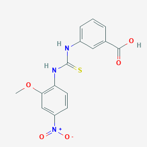 molecular formula C15H13N3O5S B4119276 3-({[(2-methoxy-4-nitrophenyl)amino]carbonothioyl}amino)benzoic acid 
