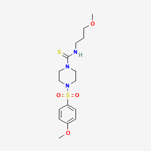 molecular formula C16H25N3O4S2 B4119297 4-[(4-methoxyphenyl)sulfonyl]-N-(3-methoxypropyl)-1-piperazinecarbothioamide 