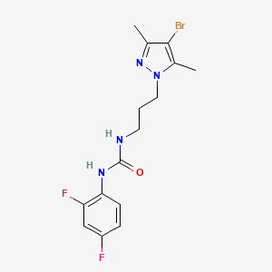 molecular formula C15H17BrF2N4O B4119304 N-[3-(4-bromo-3,5-dimethyl-1H-pyrazol-1-yl)propyl]-N'-(2,4-difluorophenyl)urea 