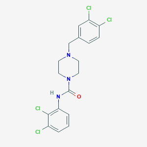 molecular formula C18H17Cl4N3O B4119327 4-(3,4-dichlorobenzyl)-N-(2,3-dichlorophenyl)-1-piperazinecarboxamide 