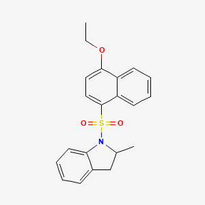 molecular formula C21H21NO3S B4119338 1-[(4-ethoxy-1-naphthyl)sulfonyl]-2-methylindoline 