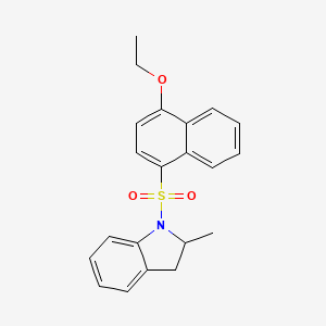 molecular formula C21H21NO3S B4119338 1-[(4-Ethoxynaphthyl)sulfonyl]-2-methylindoline 