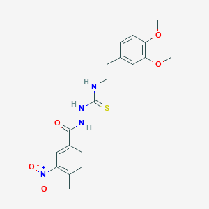 molecular formula C19H22N4O5S B4119346 N-[2-(3,4-dimethoxyphenyl)ethyl]-2-(4-methyl-3-nitrobenzoyl)hydrazinecarbothioamide 