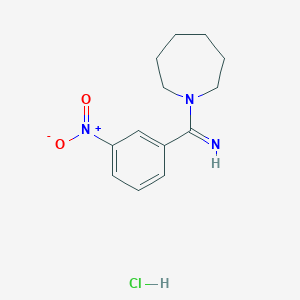 molecular formula C13H18ClN3O2 B4119347 1-(1-azepanyl)-1-(3-nitrophenyl)methanimine hydrochloride 