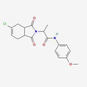 molecular formula C18H19ClN2O4 B4119367 2-(5-chloro-1,3-dioxo-1,3,3a,4,7,7a-hexahydro-2H-isoindol-2-yl)-N-(4-methoxyphenyl)propanamide 
