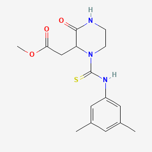 molecular formula C16H21N3O3S B4119380 methyl (1-{[(3,5-dimethylphenyl)amino]carbonothioyl}-3-oxo-2-piperazinyl)acetate 