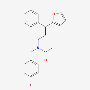 molecular formula C22H22FNO2 B4119396 N-(4-fluorobenzyl)-N-[3-(2-furyl)-3-phenylpropyl]acetamide 