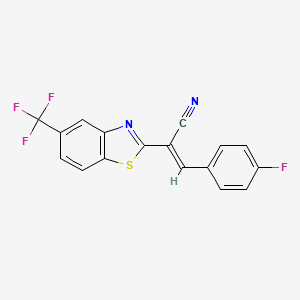 molecular formula C17H8F4N2S B4119399 3-(4-fluorophenyl)-2-[5-(trifluoromethyl)-1,3-benzothiazol-2-yl]acrylonitrile 