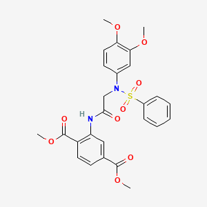 molecular formula C26H26N2O9S B4119400 dimethyl 2-{[N-(3,4-dimethoxyphenyl)-N-(phenylsulfonyl)glycyl]amino}terephthalate 