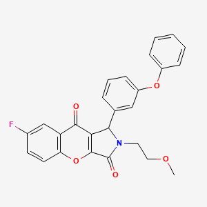 molecular formula C26H20FNO5 B4119401 7-fluoro-2-(2-methoxyethyl)-1-(3-phenoxyphenyl)-1,2-dihydrochromeno[2,3-c]pyrrole-3,9-dione 