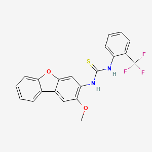 molecular formula C21H15F3N2O2S B4119407 N-(2-methoxydibenzo[b,d]furan-3-yl)-N'-[2-(trifluoromethyl)phenyl]thiourea 
