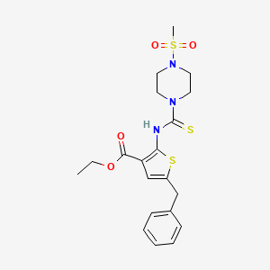 molecular formula C20H25N3O4S3 B4119416 ethyl 5-benzyl-2-({[4-(methylsulfonyl)-1-piperazinyl]carbonothioyl}amino)-3-thiophenecarboxylate 