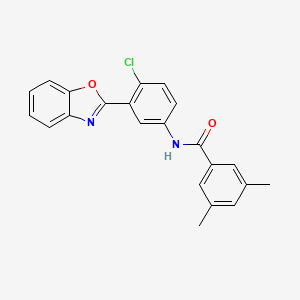 molecular formula C22H17ClN2O2 B4119423 N-[3-(1,3-benzoxazol-2-yl)-4-chlorophenyl]-3,5-dimethylbenzamide 