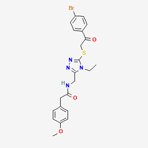 molecular formula C22H23BrN4O3S B4119427 N-[(5-{[2-(4-bromophenyl)-2-oxoethyl]thio}-4-ethyl-4H-1,2,4-triazol-3-yl)methyl]-2-(4-methoxyphenyl)acetamide 