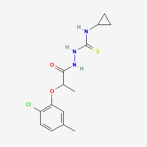 molecular formula C14H18ClN3O2S B4119442 2-[2-(2-chloro-5-methylphenoxy)propanoyl]-N-cyclopropylhydrazinecarbothioamide 