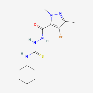 2-[(4-bromo-1,3-dimethyl-1H-pyrazol-5-yl)carbonyl]-N-cyclohexylhydrazinecarbothioamide