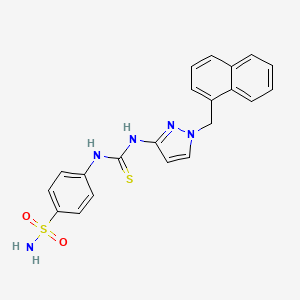 molecular formula C21H19N5O2S2 B4119500 4-[({[1-(1-naphthylmethyl)-1H-pyrazol-3-yl]amino}carbonothioyl)amino]benzenesulfonamide 