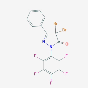 molecular formula C15H5Br2F5N2O B411951 4,4-dibromo-2-(2,3,4,5,6-pentafluorophenyl)-5-phenyl-2,4-dihydro-3H-pyrazol-3-one 