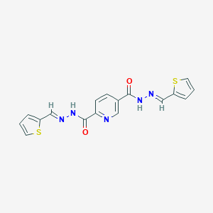 molecular formula C17H13N5O2S2 B411955 N'~2~,N'~5~-bis(2-thienylmethylene)-2,5-pyridinedicarbohydrazide 