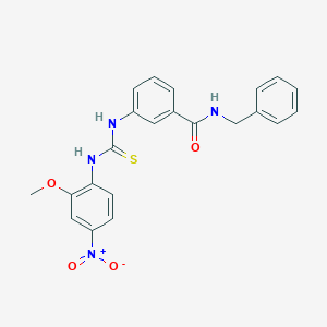 molecular formula C22H20N4O4S B4119552 N-benzyl-3-({[(2-methoxy-4-nitrophenyl)amino]carbonothioyl}amino)benzamide 