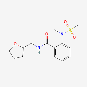 molecular formula C14H20N2O4S B4119559 2-[methyl(methylsulfonyl)amino]-N-(tetrahydro-2-furanylmethyl)benzamide 