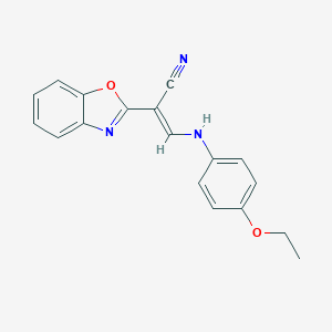 molecular formula C18H15N3O2 B411956 2-(1,3-Benzoxazol-2-yl)-3-(4-ethoxyanilino)acrylonitrile 