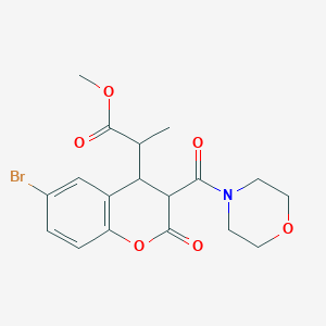 molecular formula C18H20BrNO6 B4119575 methyl 2-[6-bromo-3-(4-morpholinylcarbonyl)-2-oxo-3,4-dihydro-2H-chromen-4-yl]propanoate 