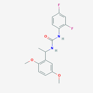 molecular formula C17H18F2N2O3 B4119615 N-(2,4-difluorophenyl)-N'-[1-(2,5-dimethoxyphenyl)ethyl]urea 