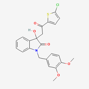 molecular formula C23H20ClNO5S B4119628 3-[2-(5-chloro-2-thienyl)-2-oxoethyl]-1-(3,4-dimethoxybenzyl)-3-hydroxy-1,3-dihydro-2H-indol-2-one 