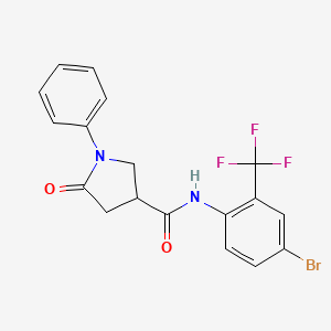 molecular formula C18H14BrF3N2O2 B4119663 N-[4-bromo-2-(trifluoromethyl)phenyl]-5-oxo-1-phenyl-3-pyrrolidinecarboxamide 