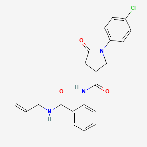 molecular formula C21H20ClN3O3 B4119679 N-{2-[(allylamino)carbonyl]phenyl}-1-(4-chlorophenyl)-5-oxo-3-pyrrolidinecarboxamide 